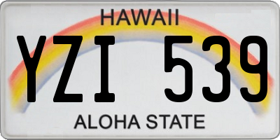 HI license plate YZI539