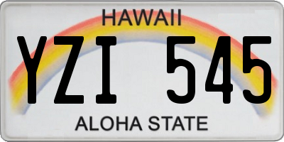 HI license plate YZI545