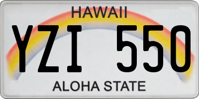 HI license plate YZI550