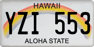 HI license plate YZI553
