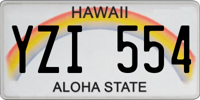 HI license plate YZI554