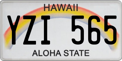 HI license plate YZI565