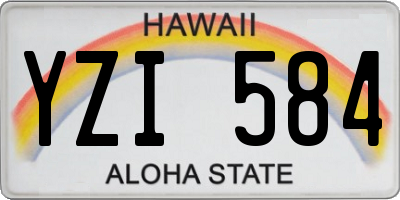 HI license plate YZI584
