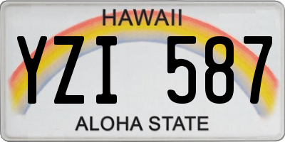 HI license plate YZI587