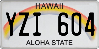 HI license plate YZI604