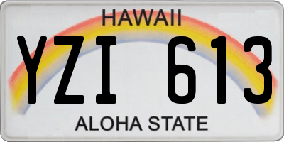 HI license plate YZI613