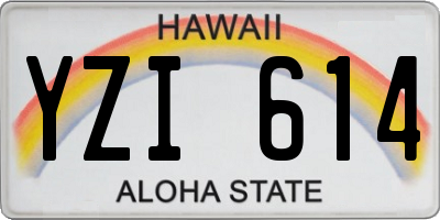 HI license plate YZI614