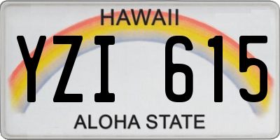 HI license plate YZI615