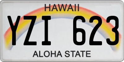 HI license plate YZI623