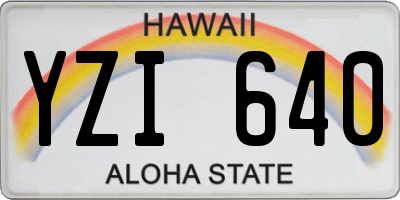 HI license plate YZI640