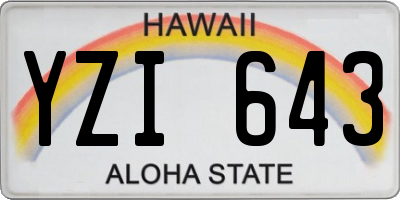 HI license plate YZI643