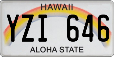 HI license plate YZI646