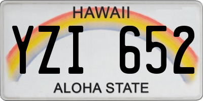 HI license plate YZI652