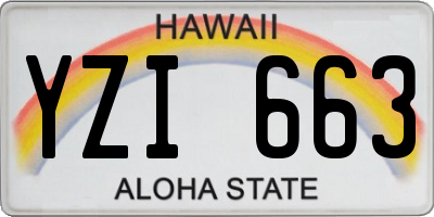 HI license plate YZI663