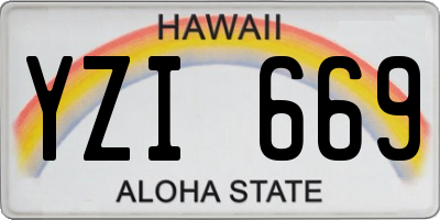 HI license plate YZI669