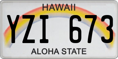 HI license plate YZI673