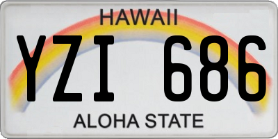 HI license plate YZI686