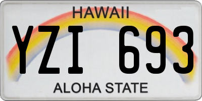 HI license plate YZI693