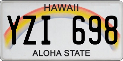 HI license plate YZI698
