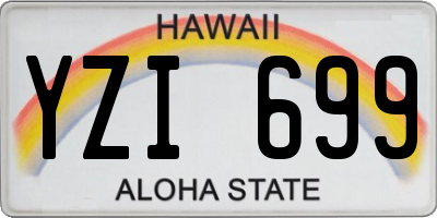 HI license plate YZI699