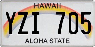 HI license plate YZI705