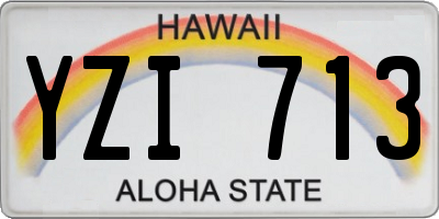HI license plate YZI713