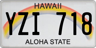HI license plate YZI718
