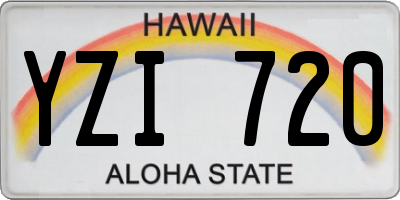 HI license plate YZI720