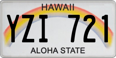 HI license plate YZI721