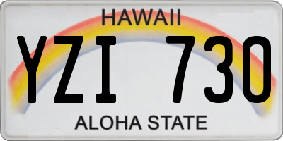 HI license plate YZI730