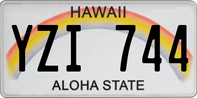 HI license plate YZI744