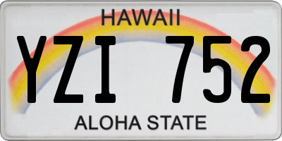 HI license plate YZI752