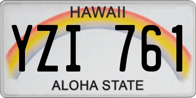 HI license plate YZI761
