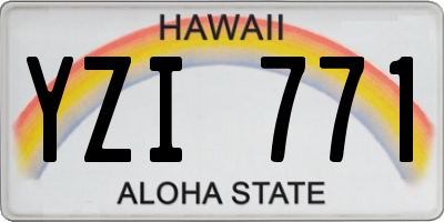 HI license plate YZI771