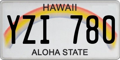 HI license plate YZI780