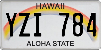 HI license plate YZI784