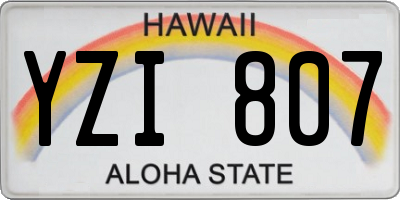HI license plate YZI807