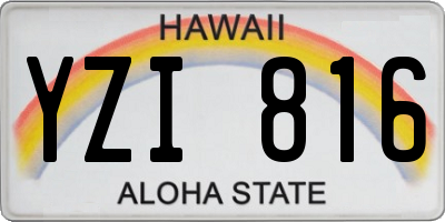 HI license plate YZI816