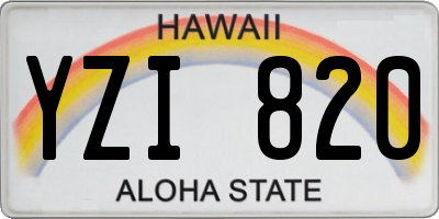 HI license plate YZI820