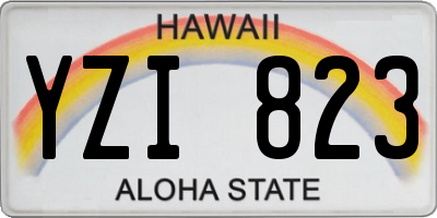 HI license plate YZI823