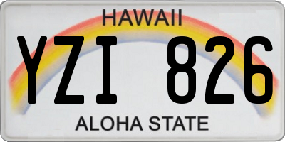 HI license plate YZI826
