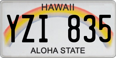 HI license plate YZI835