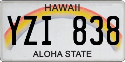 HI license plate YZI838