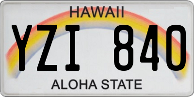 HI license plate YZI840