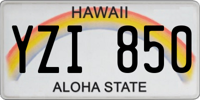 HI license plate YZI850