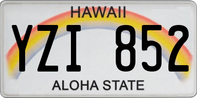 HI license plate YZI852