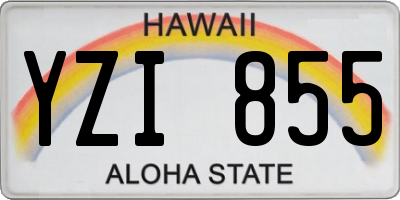 HI license plate YZI855