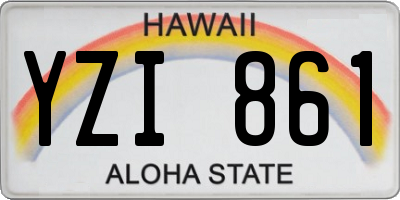 HI license plate YZI861