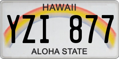 HI license plate YZI877