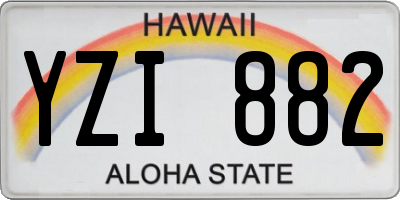 HI license plate YZI882